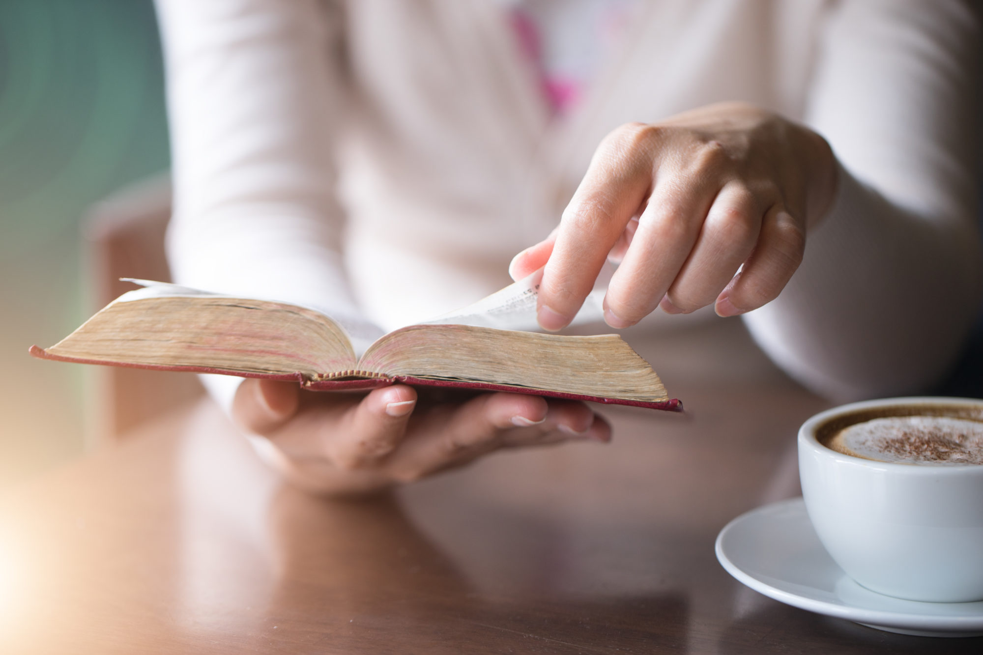 Women reading the Holy Bible., reading a book.,reading